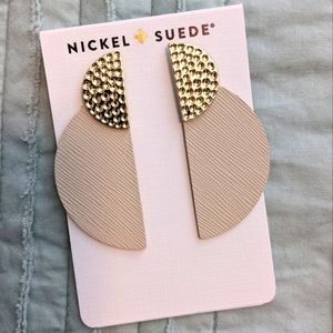 Nickel & Suede Blank Canvas Demi Leather Statement Earrings